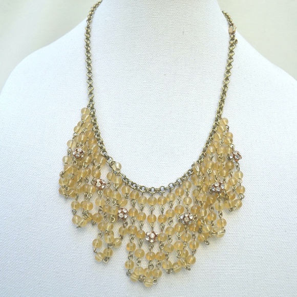 J Crew Beaded Bib Necklace - Picture 1 of 4